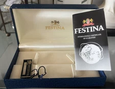 Festina Boîte Montres Double Ceinture Garantie Service Ans 2000 Complète