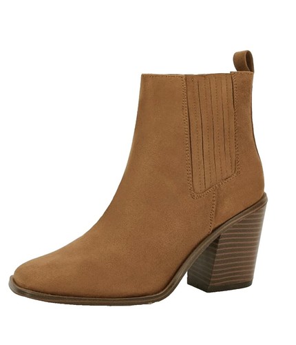 MADDEN Mens Brown Heel Pull-Tab Glixxo Round Toe Block Heel  display picture 1