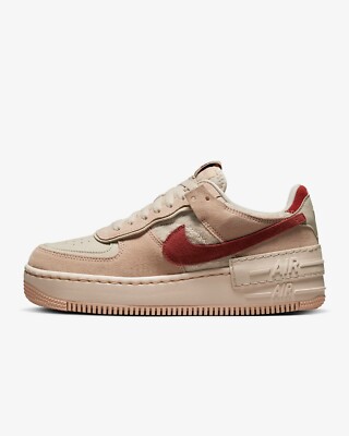 Nike Air Force 1 Low Shadow DZ4705 Shimmer Suede Womens Sneakers Sanddrift 9.5