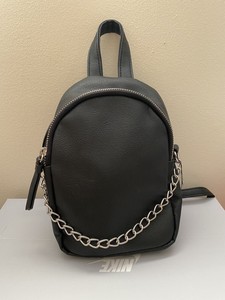 black mini backpack leather