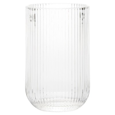 casa NOVA GARBRIELLA Trinkglas Wasserglas Transparent Glas Rillenschliff 465 ml