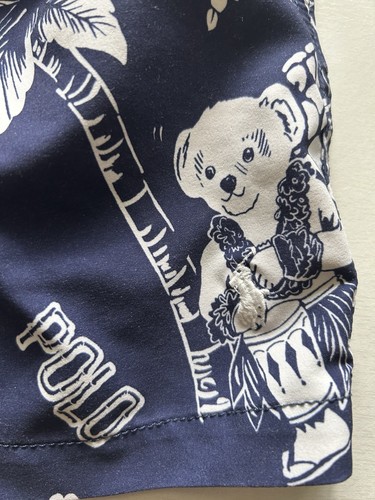Polo Ralph Lauren boys Youth Small (8) Blue Teddy Bear Lined Swim Trunks - Picture 3 of 6