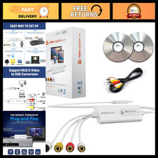 VHS to Digital Converter - USB Video Capture Card for VCR, Hi8, Mini DV, RCA to
