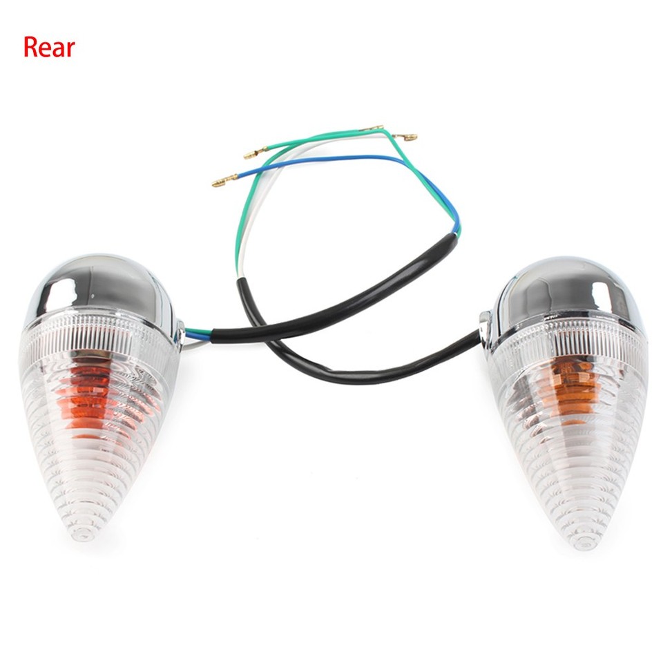 Pair Clear Rear Turn Signal Lights - Fit Yamaha XV1900 Midnight Star 2006-2014