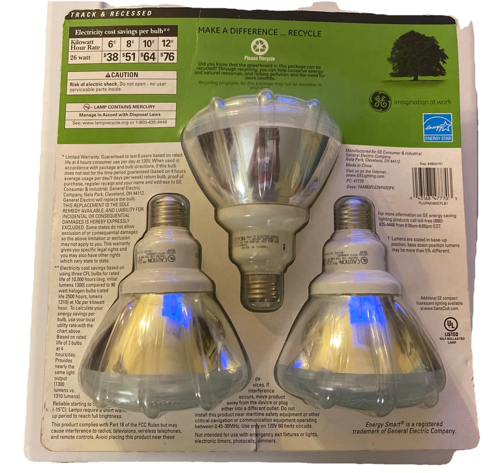 GE  Enery Smart Track Recessed Bulbs 90 Watt 3pack - Image 2 of 2