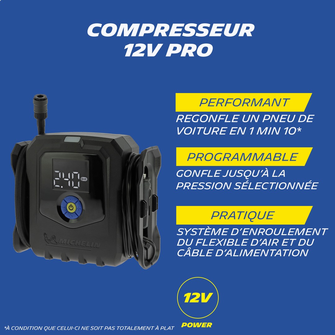 MICHELIN Compresseur Prog PRO appareil de gonflage haute performance en aluminium
