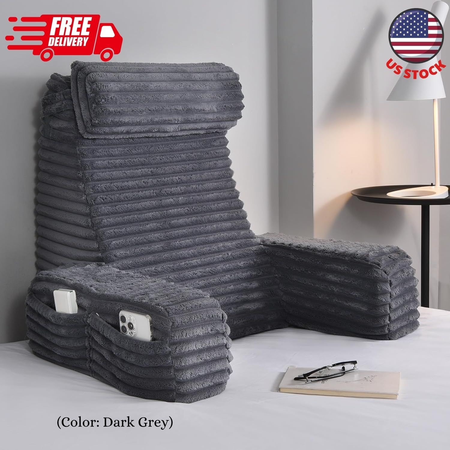Reading Pillow for Sitting in Bed Adult, XL Back Pillow for 