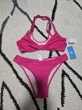 NWT Cupshe Two Piece Bikini, Size XS, Fuahia Pink Color