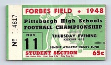 High School Football Championship Pittsburgh 1948 Forbes Field Ticket