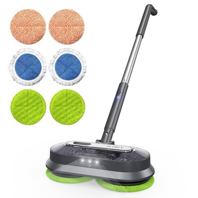 Cordless Electric Mop with Spray & Detachable Water Tank, Lightweight Electri...
