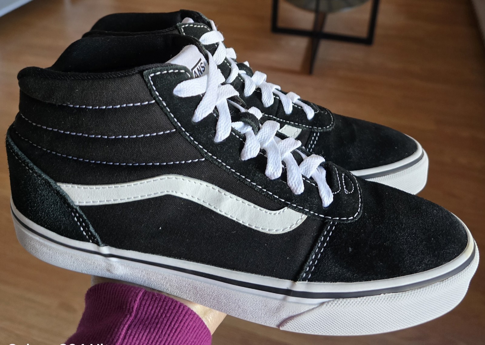 Sz 9.0 Women's VANS OLD SKOOL SK8-HI Black Suede/Canvas Slip-on shoes thumbnail 3