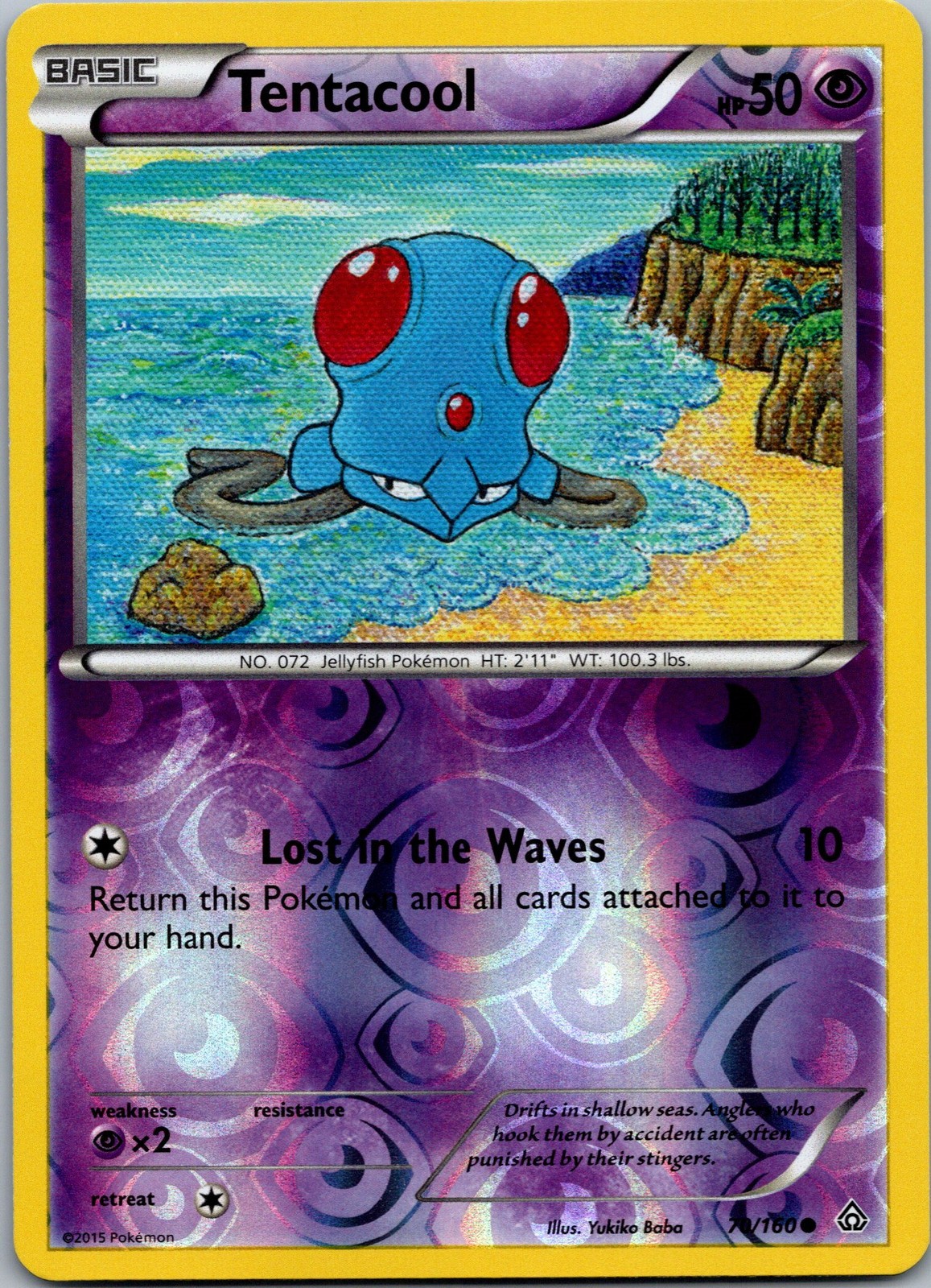 Tentacool Reverse Holo XY - Primal Clash 70/160 LP