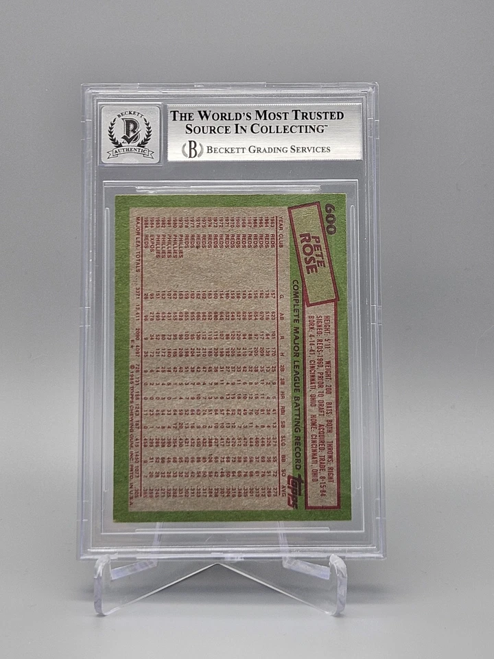 Topps Pete Rose 1985 con tarjeta autógrafo automático BGS 10 Foto 4 de 4