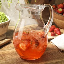 Acrylic Pitcher (72 oz), Clear Plastic, Water Pitcher with Lid, Shatterproof,...