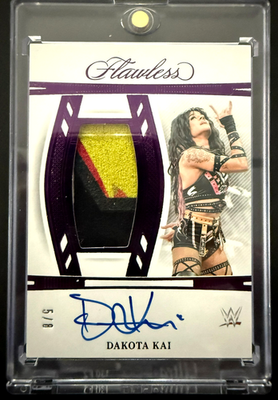 #ad 2024 panini Flawless WWE Dakota Kai Patch Auto Amethyst 8 SSP C $215.00