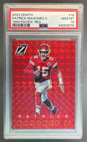 94003076 Patrick Mahomes II 2023 Panini Zenith #18 Red 1994 Pacific PSA 10