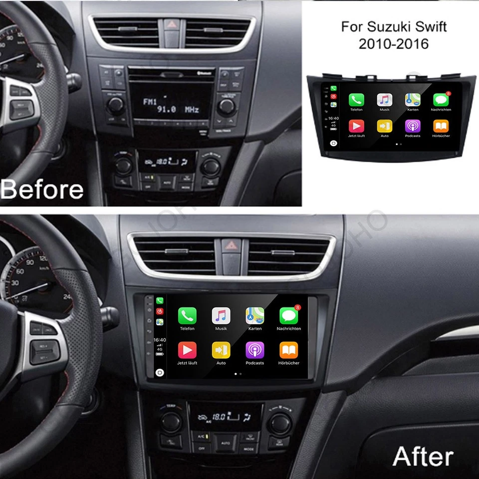 Radio estéreo para automóvil 64 GB para Suzuki Swift 2010-2016 Android 13 WIFI navegación Carplay Foto 3 de 4
