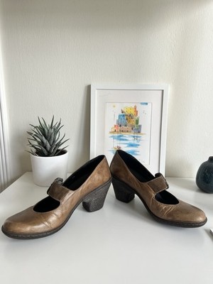 Camper Mary Jane Heels, Brown Leather, Size 39 US 8.5 | eBay