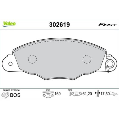 Bremsbelagsatz Scheibenbremse VALEO 302619 für Citroën Xantia XM