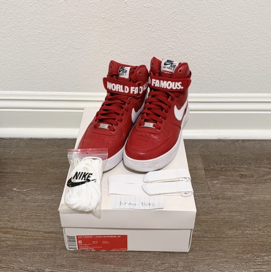 Las mejores ofertas en Nike Supreme x Air Force 1 SP High Red | eBay