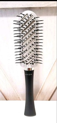 2001 Avon Advance Techniques Hair Brush Flair Styler Black Plastic Bristles 