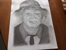 Keith Richard’s Signed Original Pencil Drawing Not A Print A4 Size