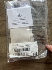 ALO Yoga Unisex Half-Crew Understated Sock in Bone S Women  s 5-7.5