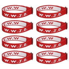 8Pcs W.W.J.D Bracelets, Christian Gifts Wristbands, Red