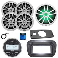 JBL Marine Radio, Spa Bezel, Adapter, ANT, LED Sub, 4x 6.5" 225W White Speaker