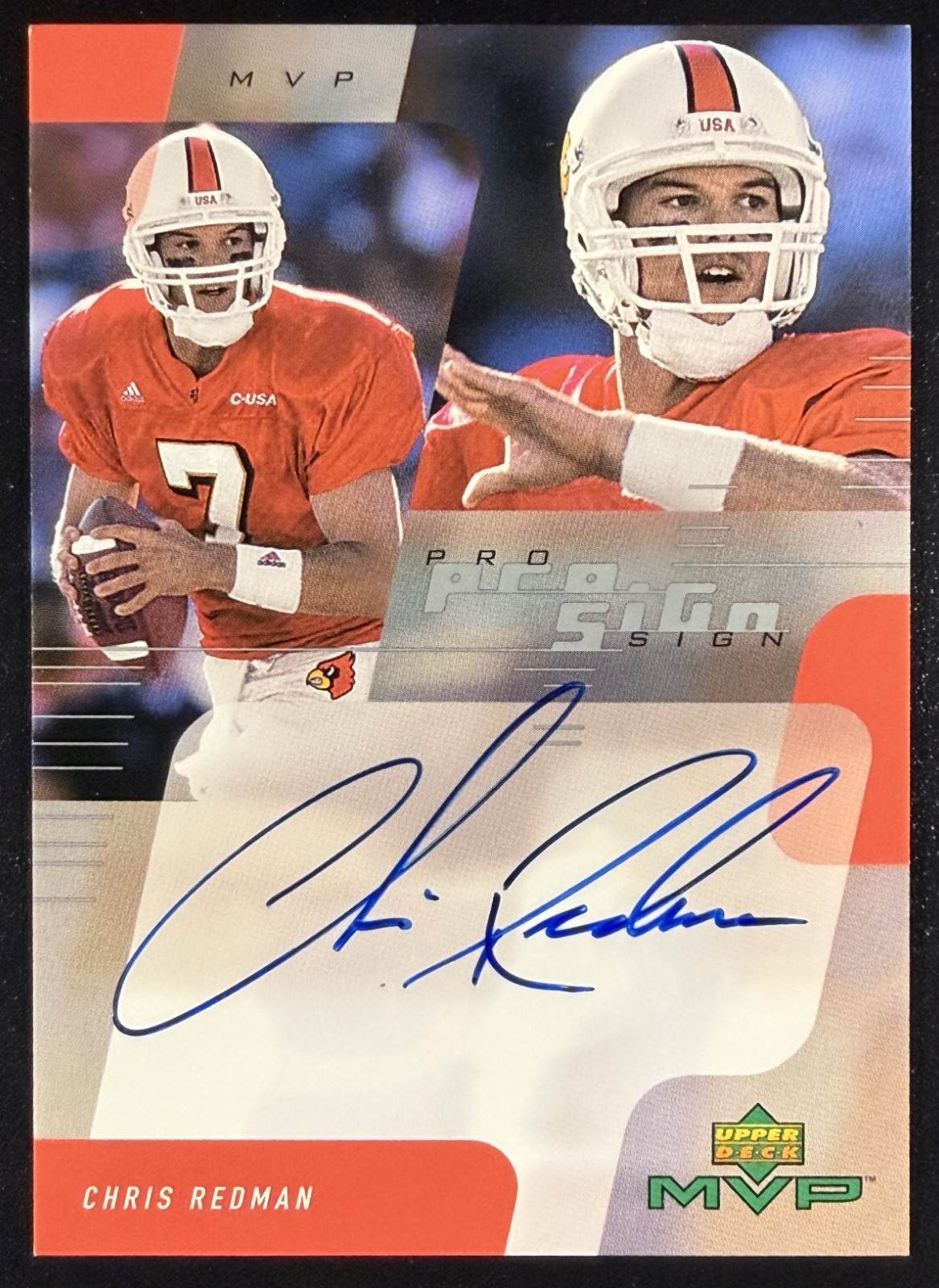 2000 Upper Deck MVP Pro Sign CHRIS REDMAN #CR Louisville Cardinals Auto