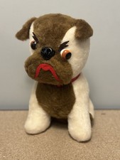 Vintage Rushton Co Grumpy Bulldog Stuffed Plush Toy 11 Inches Made In USA Atl GA