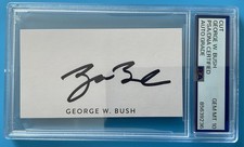 President George W Bush Cut Signed Auto PSA 10 Certified
