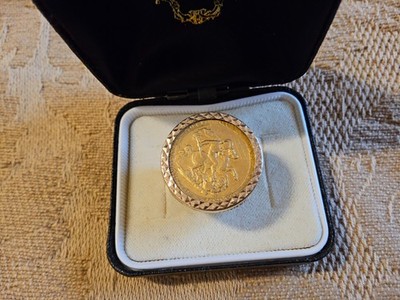 Vollgold Sovereign Ring mit 1817 Georg III Sovereign - 9ct Schaft 16,6g Größe L