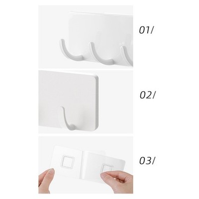 Wall Mounted Hook Heavy Duty Adhesive Wall Hook Hanger Kitchen Utensils Hold SET