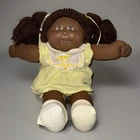 1982 Cabbage Patch Kids African American 2 Ponytails Yellow Dress VTG ADORABLE