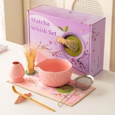 Matcha Whisk Set,7 PCS Ceramic Matcha Kit Includes Matcha Bowl with Spout Matcha