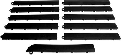NEW Male Transition Edge Kit 11 Piece Modular Garage Floor Edging Black Fast Shi