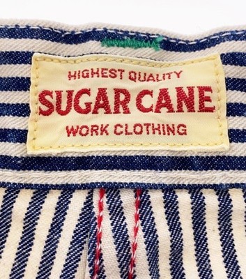 Sugar Cane Hickory Stripe Denim Double Knee Pants W30 Made in