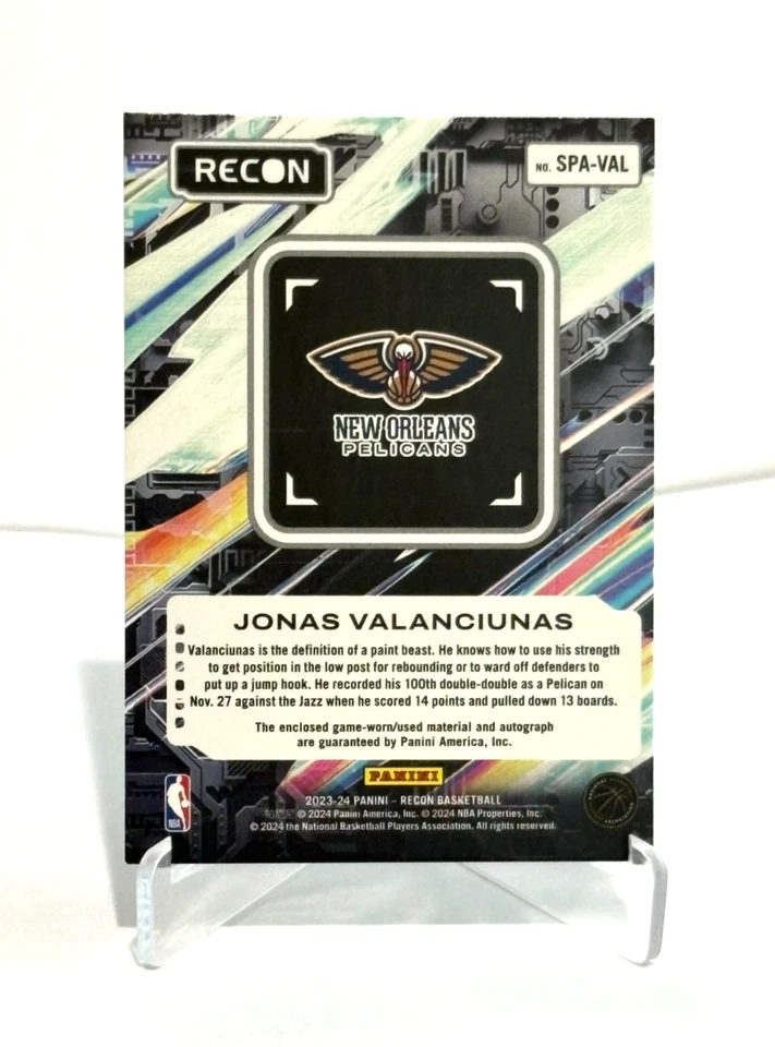 Parche automático usado en el juego! Parche de reconocimiento automático Jonas Valanciunas 2023-24 Panini 19/75 Foto 2 de 2