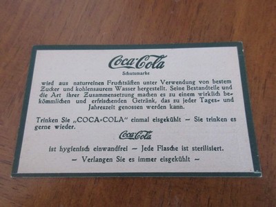 Sehr alter Coca-Cola Gutschein 30er Jahre voucher Germany vtg