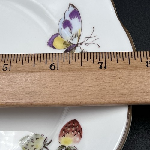 Coalport Strawberry Bone China Salad &Bread Plate Butterfly England - Picture 11 of 13