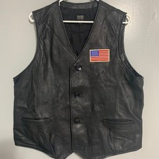 Wilson Leather pelle studio vest men black size L