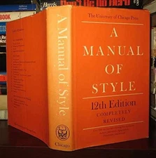 A Manual of Style - Hardcover, by Author - Acceptable n