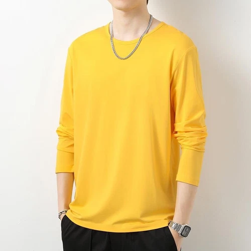 Herren Pullover T-Shirts Locker Rundhals Langarm Oberteile Streetwear Freizeit T-Shirt - Bild 5 von 40