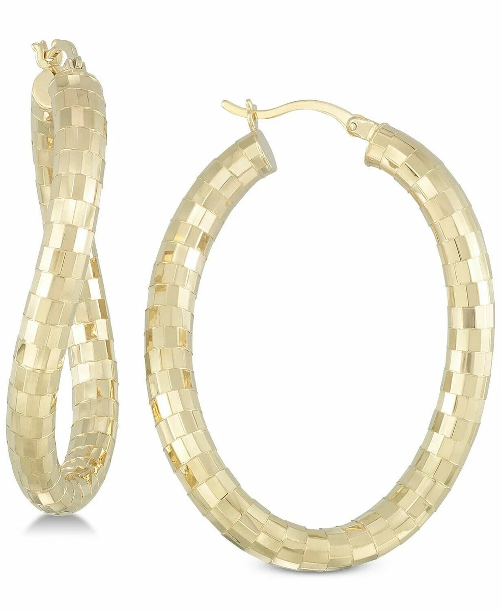 Simone I. Smith Textured Twist Hoop Earrings in 18k Gold over