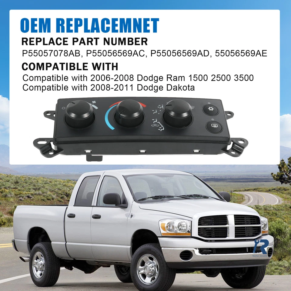 Heater Climate Control Module A/C fit for Dodge RAM 1500 2500 Dakota 2008-2011 - Image 3 of 4