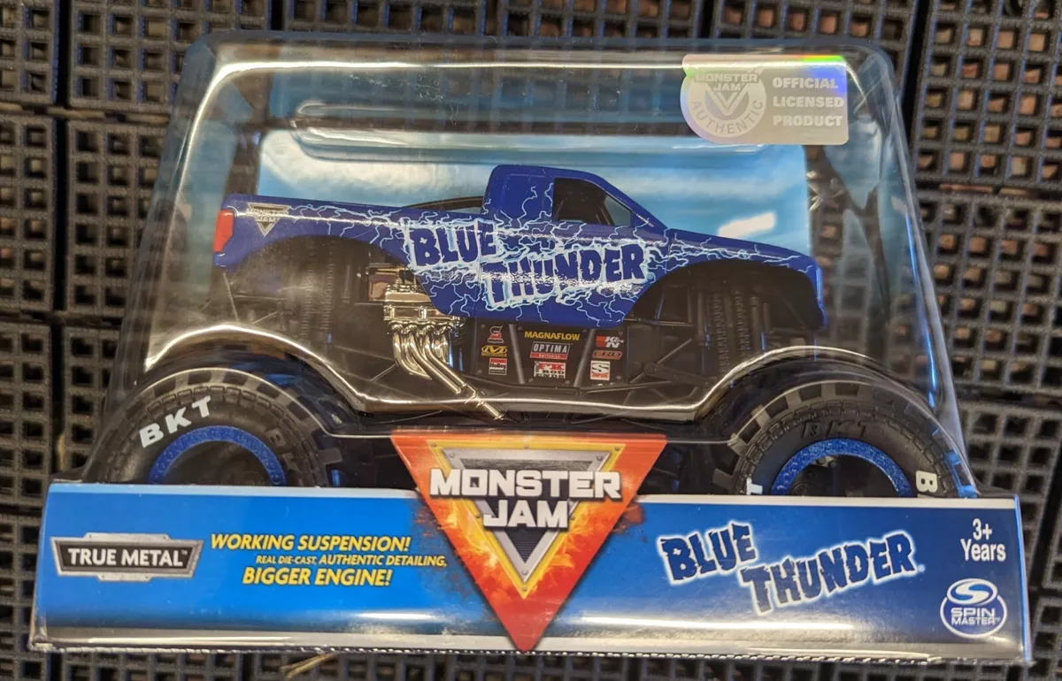 Monster Jam, Official Blue Thunder Monster Truck, Die-Cast Vehicle, 1: 24  Scale