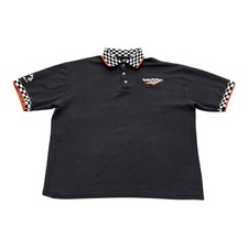 Vintage 90s Harley Davidson Polo Shirt Mens XL Faded Black Winston Salem Biker