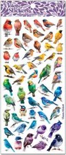 Violette Stickers 2 Sheets Rainbow Birds Multi Types  Colors Red Green Blue  