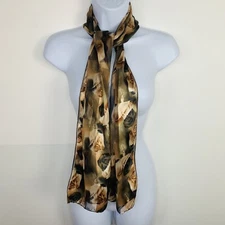 Fashion Womens Rectangle Scarf Tan Dusty Pink Floral Lightweight Accessory 